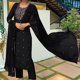 KALINI Women Ethnic Motifs Embroidered Regular Sequinned Kurta Set-picture-39
