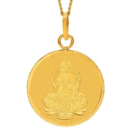 Kalyan Jewellers 24K (999) Purity Goddess Lakshmi Gold Coin Pendant 4 Gms-picture-35