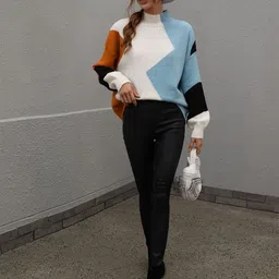 StyleCast Women Colourblocked Turtle Neck Pullover-picture-13