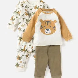 Juniors by Babyshop Boys Set Of 2 Pure Cotton Printed Long Sleeves Night Suits-image-78
