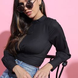 Tokyo Talkies Women Solid Shoulder Straps Top-image-43