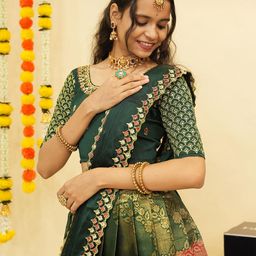 Fabcartz Semi-Stitched Lehenga & Unstitched Blouse With Dupatta image 5