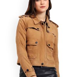 Saint G Women Floral Leather Water Resistant Biker Jacket-image-47