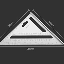 emergity Aluminum Carpentry Speed Square Right Angle Triangle Protractor Scale Tri-Square image 3