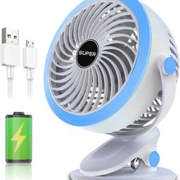 Tazomi 4000mAh Rechargeable Clip Desk Fan,Portable Table Fan,Cooling Fan,Quiet Personal Mini Portable Battery Operated USB Fan-27