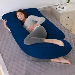 ultra soft j shaped Polyester Fibre Solid Pregnancy Pillow Pack of 1-image-15