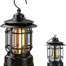 Outdoor Lamp Camping Lantern Lamp Black Metal, Plastic Hanging Lantern-picture-33