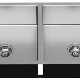 Viking Depth 230mm (9) Bowl Size (1) & (2) 21 x 18x 9?,Capacity 56 Ltr x 2,Brushed Sink Kitchen – Double Bowl, Length 1150mm (45),Width 510mm (20)-46