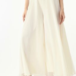 Women Regular Fit White Georgette Trousers-image-72