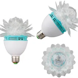 wundervox 3W LED Lotus Stage Light 360 Degree LED Magic Light Auto Rotating RGB Bulb Single Disco Ball image 4