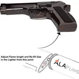 adorrobella 608 heavy gun shaped cigratte lighter with barell pull back system myfirstdot Pocket Lighter image 4