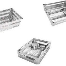 Steel Modular Kitchen Basket Accessories(3 Piece 17X20X4,17X20X6,17X20X8 basket Steel Kitchen Trolley-image-71