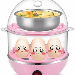 Egg Boiler Double Layer Multifunction Electric Egg Boiler Automatic Off Egg Cooker, Poacher, Steamer and Milk Boiler with Measuring Cup (Multicolor) 45632 Egg Cooker-19