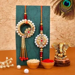 Bhaiya Bhabhi KBS144-RAKHI354 Assorted Rakhi, Chawal Roli Pack, Greeting Card, ShowpieceSet-image-50
