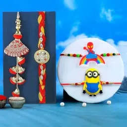 craftvatika Designer RKBS113-RAKHI501 Assorted Rakhi Set image 2