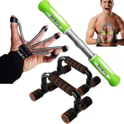 Finger Exerciser, Power twister bar upper body strength with push up bar stand Fitness Accessory Kit Kit-image-32