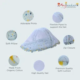 angaakar clothings Polyester Infants Washable AAC- Mosquito Bedding Blue Mosquito Net image 4