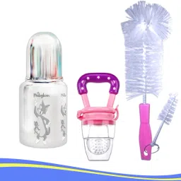 Stainless Steel Feeding Bottle-Fruit Feeder-Bottle Cleaning Bursh- 304 Stainless Steel, Food Grade Silicone-35