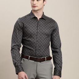 Turtle Men Classic Slim Fit Spread Collar Floral Printed Cotton Casual Shirt-image-78