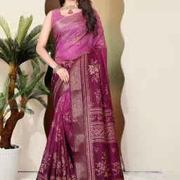 SUPERLAXMI Floral Zari Silk Blend Saree-image-53