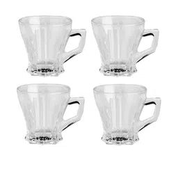 Somil Clear Glass Coffee & Tea Cup / Mug (120 Ml), Enjoy Your Drink in Style, 7.8 X 9.7 X 8 Cm, Pack of 4-image-83