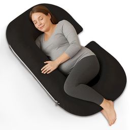 Kuber Industries Black Memory Foam Filled Polycotton Maternity Pillow-58