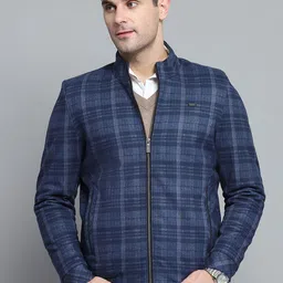 Monte Carlo Men Mock Collar Geometric Printed Casual Tailored Jacket-picture-42