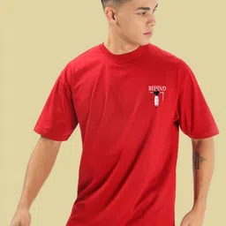 BDSQUARE Men Graphic Printed Round Neck Cotton Oversized T-shirt-picture-1