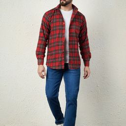 Bigreams Men Comfort Tartan Checks Opaque Checked Casual Shirt-image-7