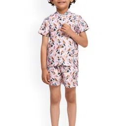 Funny Bones Clothings Boys Birds Printed Shirt With Shorts-image-98