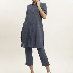 BLACK & BLAH BLAH Striped Pure Cotton Tunic With Trouser-picture-26