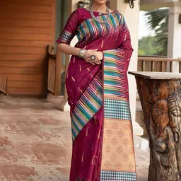 RAJGRANTH Woven Design Pure Silk Banarasi Saree-image-22