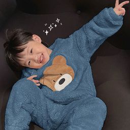 Lugo Unisex Kids Striped Night suit-image-23