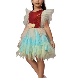 BAESD Flutter Sleeve Net Fit & Flare Dress image 4