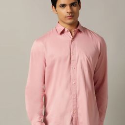 JADE BLUE Men Spread Collar Solid Cotton Casual Shirt-image-70