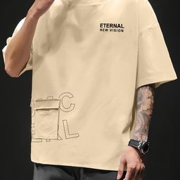 JUMPCUTS Men Self Design Round Neck Cotton T-shirt-image-78