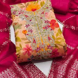 Mitera Embroidered Pure Cotton Unstitched Dress Material-image-80