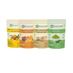 HerbsLand Set Of 4 100% Pure & Natural Neem & Orange Peel Facepack Powder-100 g Each-25