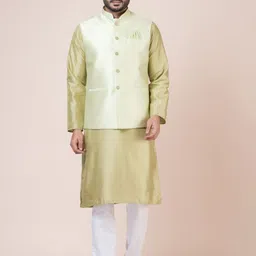 Nawaz's Kurta Men Woven Nehru Jacket-image-5