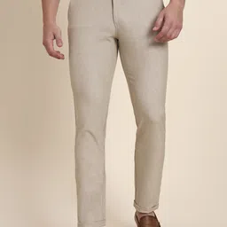 JB STUDIO Men Textured Slim Fit Formal Trousers-image-89