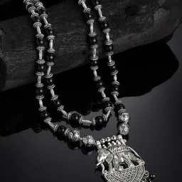 Anouk Silver-Plated Oxidized Elephant Shaped Statement Necklace-45