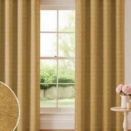 Myntra Elegant Homes Mustard Set of 2 Black Out Door Curtain-image-82