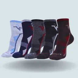 MJE Men Pack Of 5 Patterned Ankle Length Socks-6
