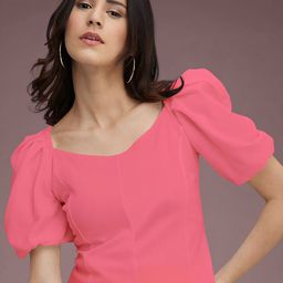 Dream Beauty Fashion Women Solid Puff Sleeve Regular Top-image-7