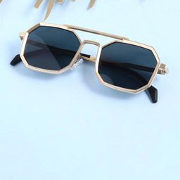 SPADEACES Unisex Other Sunglasses with UV Protected LensGOLD BLACK HEXAGUN -182-picture-40