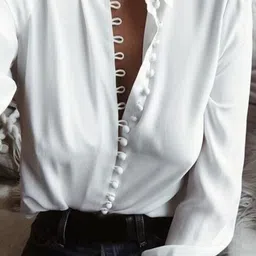 Outzidr Women White Shirt Style Top-image-3
