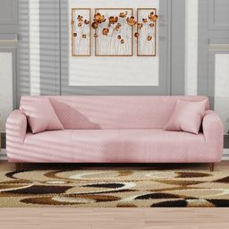 Myntra Elegant Homes Pink Polyester 3 Piece Sofa Cover With Arms-image-71