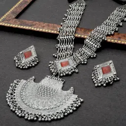 Niscka Silver-Plated Artificial Stone Studded Jewellery Set-picture-4