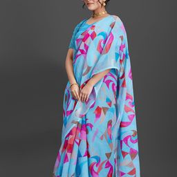 NIRMAL CREATION Abstract Printed Zari Saree image 5