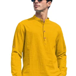 Yugnik Men Solid Daily Cotton Straight Kurta-picture-34